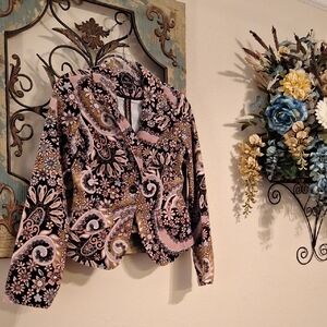 My Michelle Multicolor Floral Paisley Blazer. NWOT Size Small